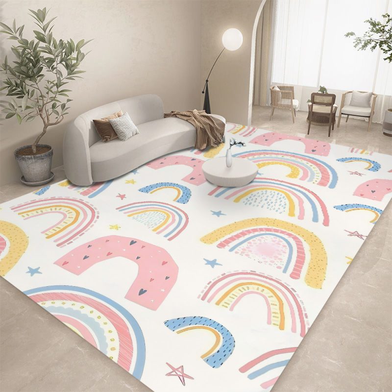 RANIBOW Print Area Rug Floor Mat Non-Slip Machine Washable Flannel Carpet for Home Living Room Kids Playmat Bedroom Floor Mat